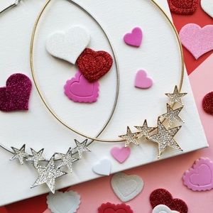 18K Gold Plated Star Crystal Choker Fashion Necklace Valentine’s Day Gift